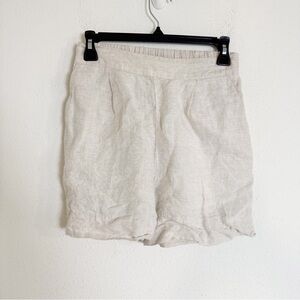 Faherty beige elastic waist pull on Linen Shorts